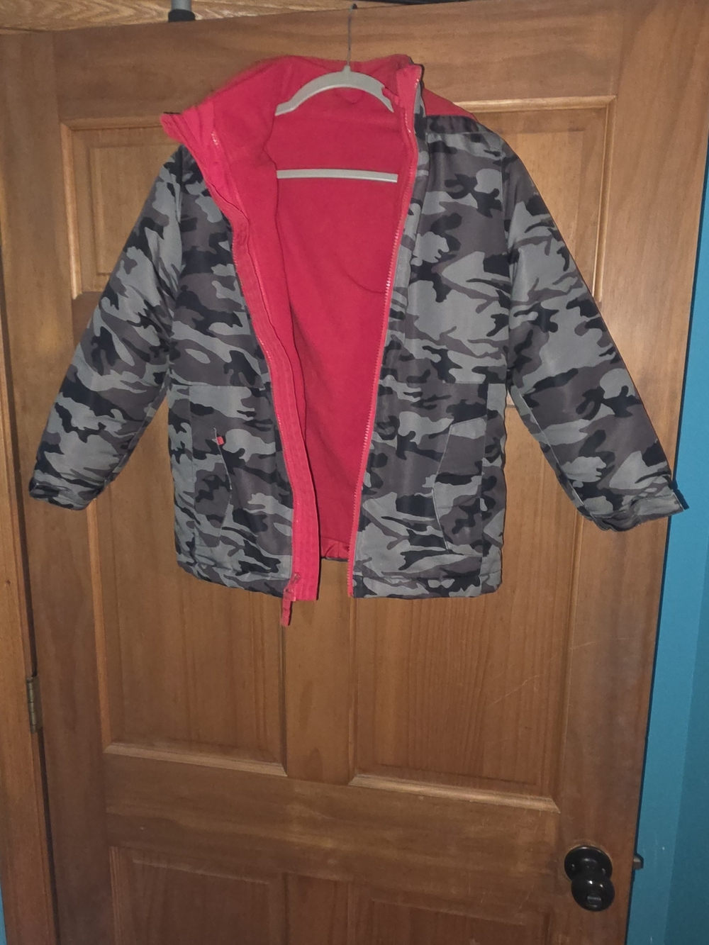 Kids Gray Camo Jacket with Removable Lining